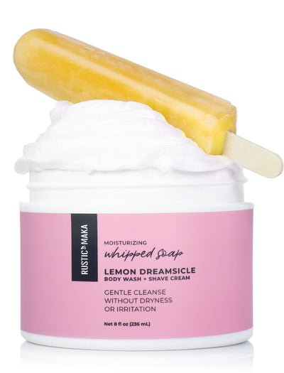 whipped soap in lemon dreamsicle