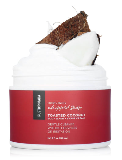 whipped soap in toasted coconut