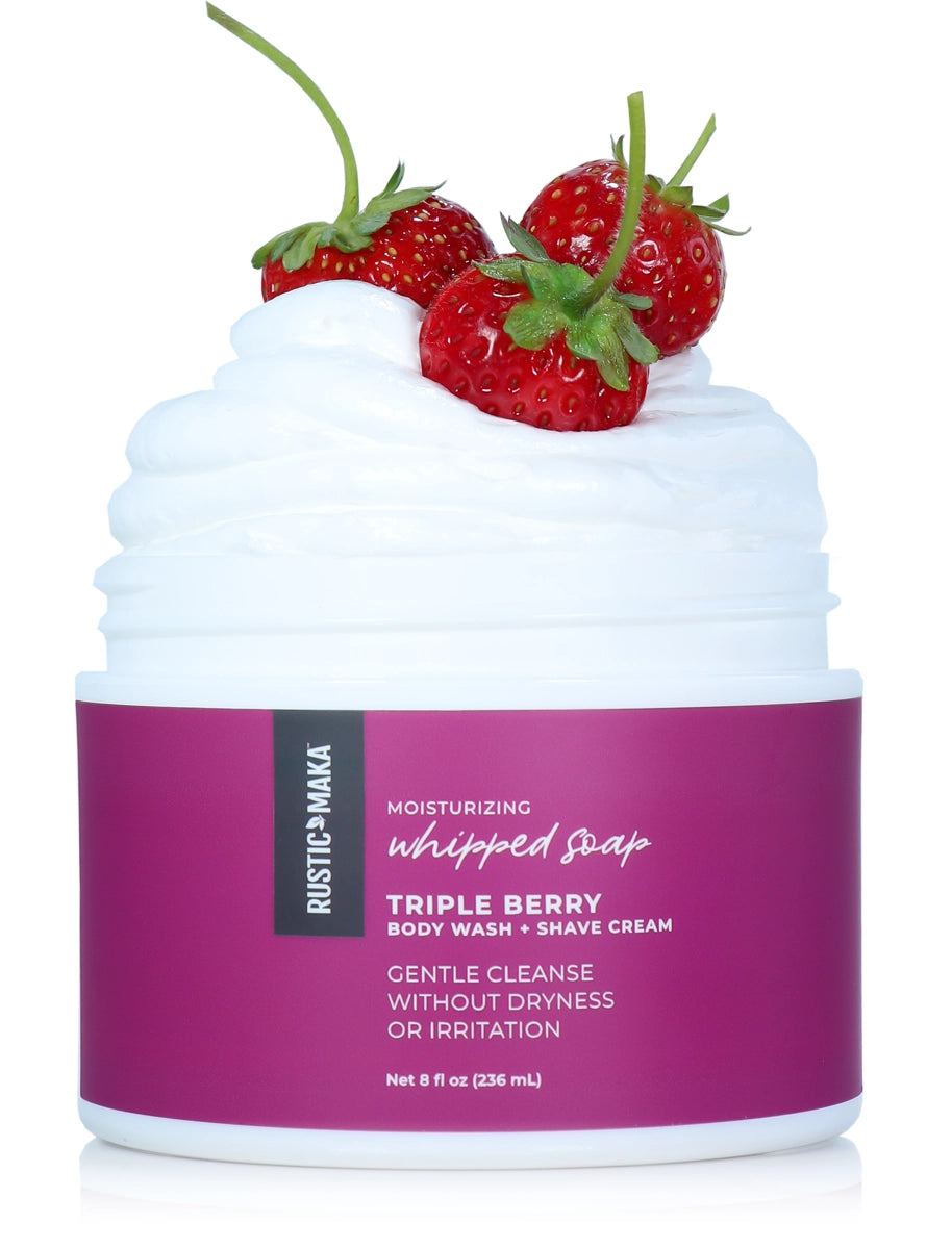 whipped soap in triple berry